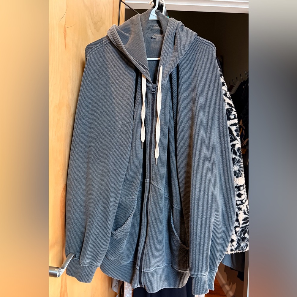 Aerie Charcoal Zip-Up Hoodie